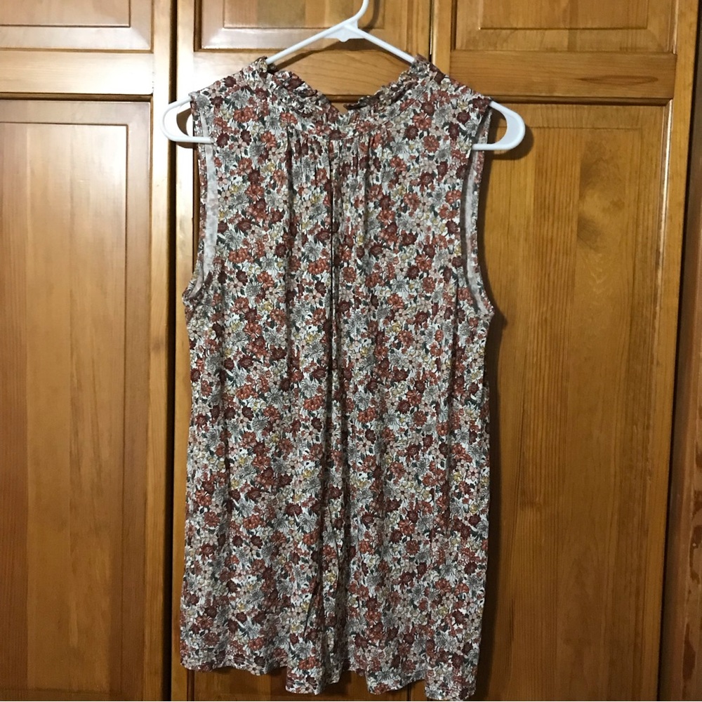 Loft Outlet Brown Floral Sleeveless Top